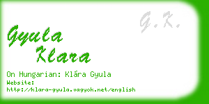 gyula klara business card